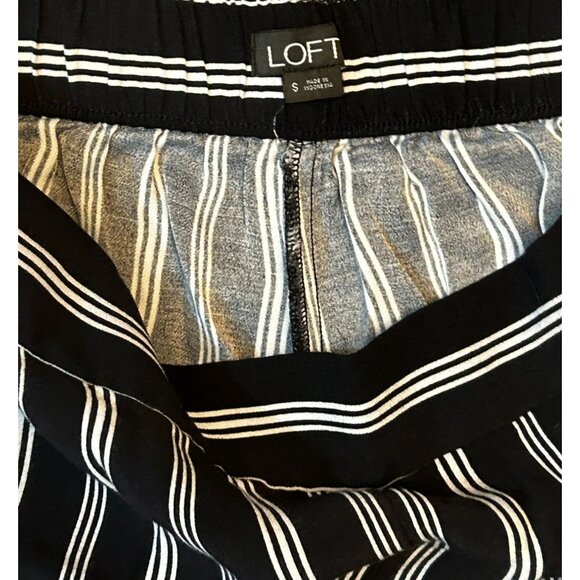 LOFT Fluid Wide Leg Crop Pants‎ in Stripe Size Small - Picture 4 of 7